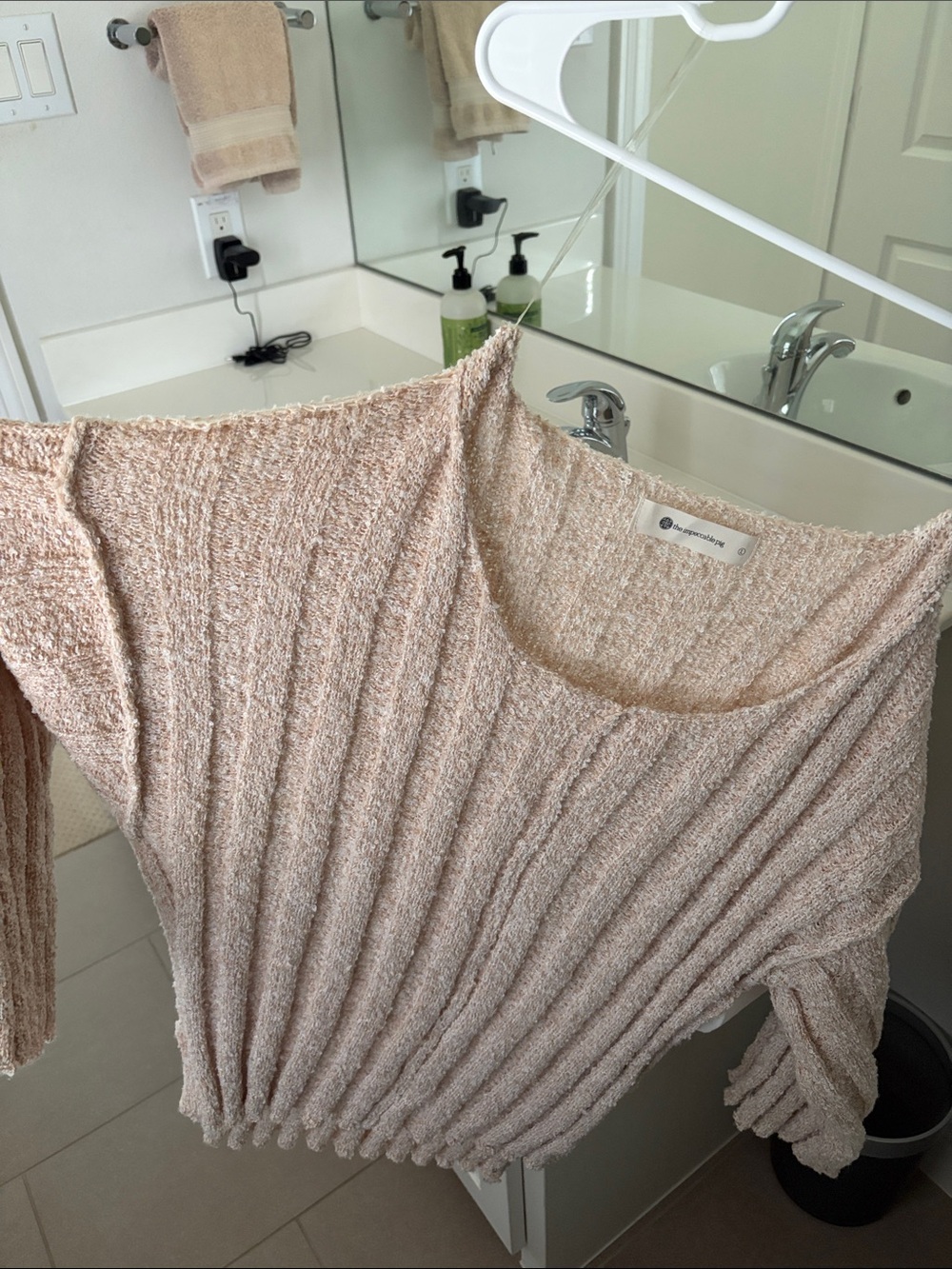 The Impeccable Pig Beige Textured Knit Women’s sweater
